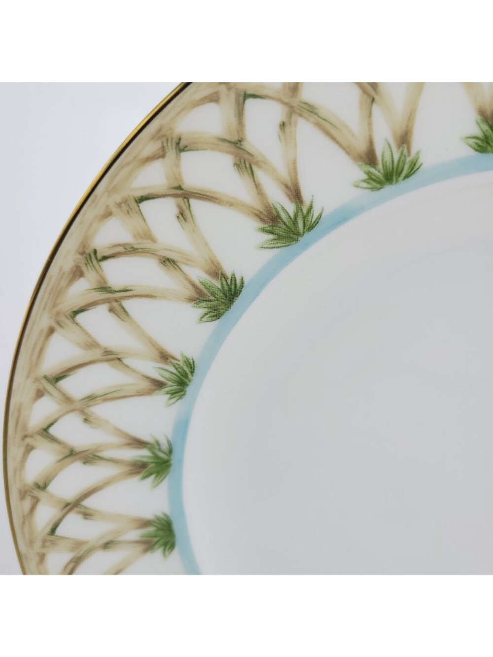 Lenox British Colonial Bamboo Luncheon Plate 9.25" Porcelain Palm Tree - Picture 3 of 7